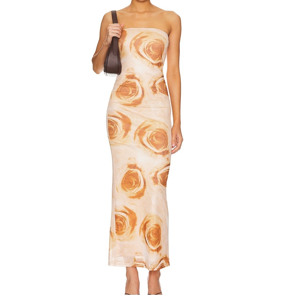 More To Come Oksana Gown in Tan Floral